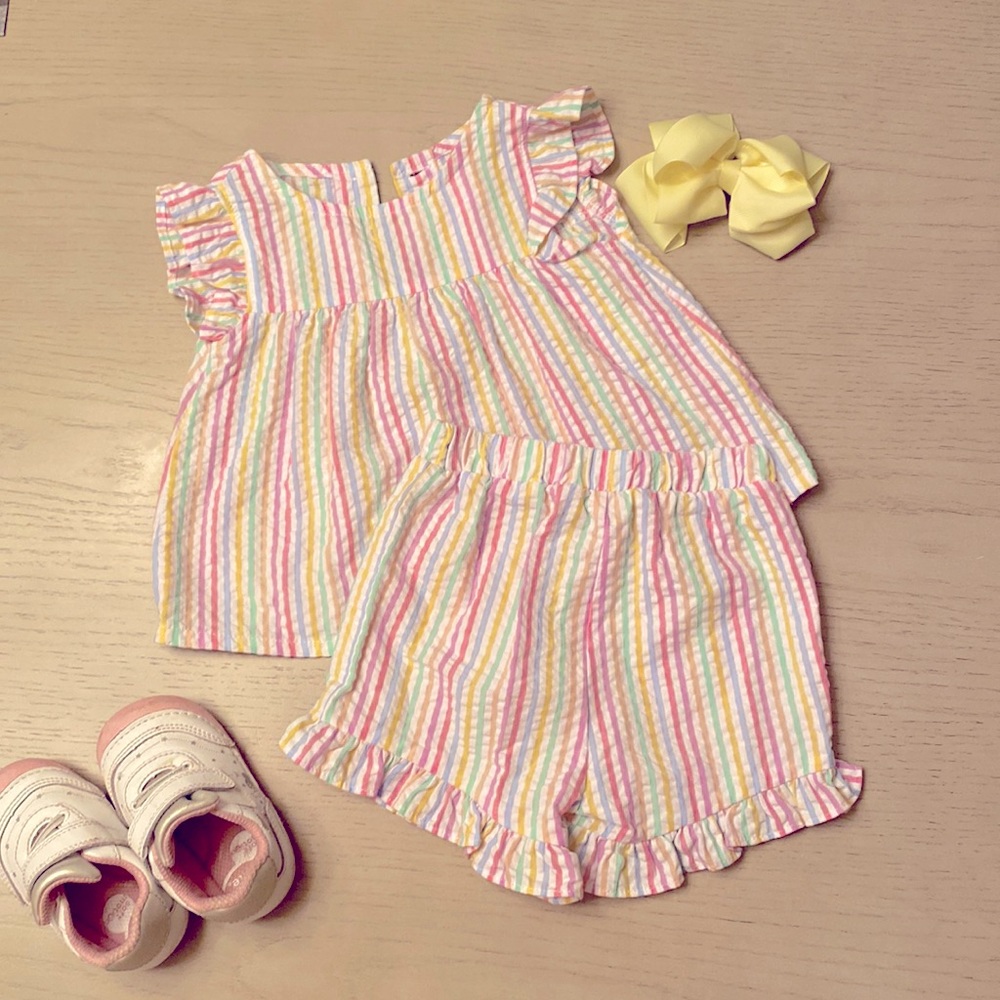 Pastel seersucker set
